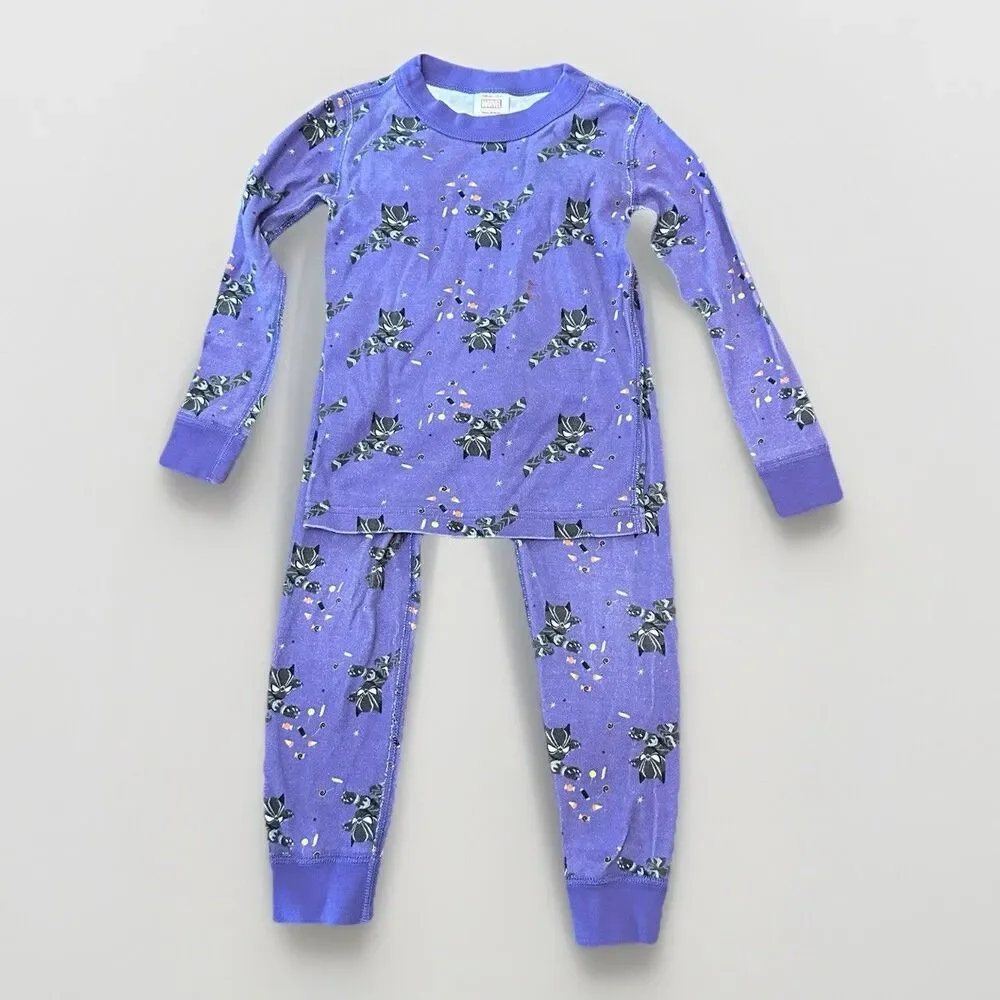 Hanna Andersson Black Panther Marvel Halloween Candy Long John Pajamas Size 4